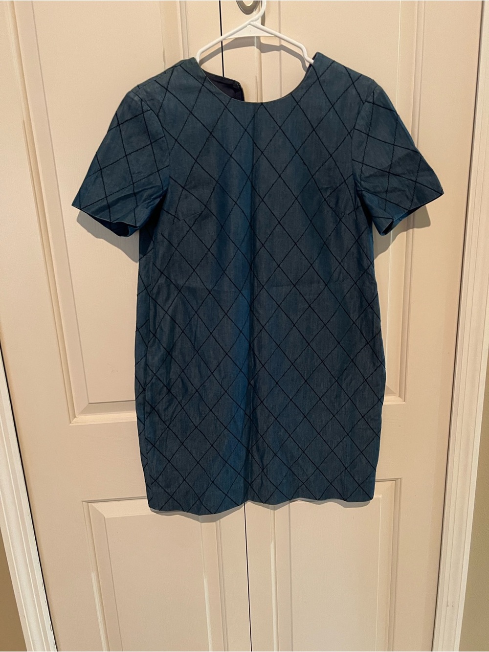 kate spade Teal Diamond-Quilted Short Sleeve Shift Dress
